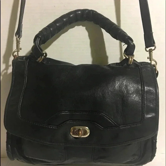 Authentic Cynthia Rowley Black leather handbag - Picture 1 of 8